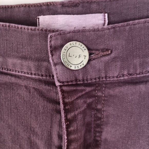 Ann Taylor LOFT Modern Skinny Ankle Jeans Sz 8/29 Dark Purple Stretch Denim - Picture 3 of 9